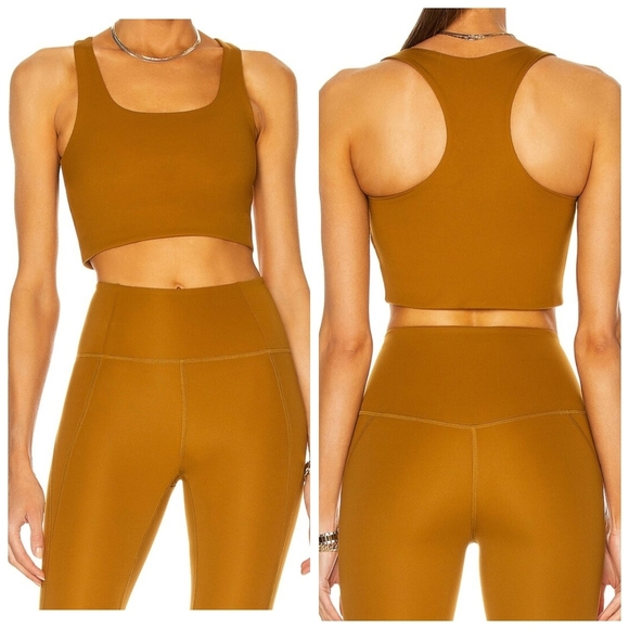 Girlfriend Collective Paloma Bra High Waist Legging Set Size Large In Saddle - Picture 1 of 16